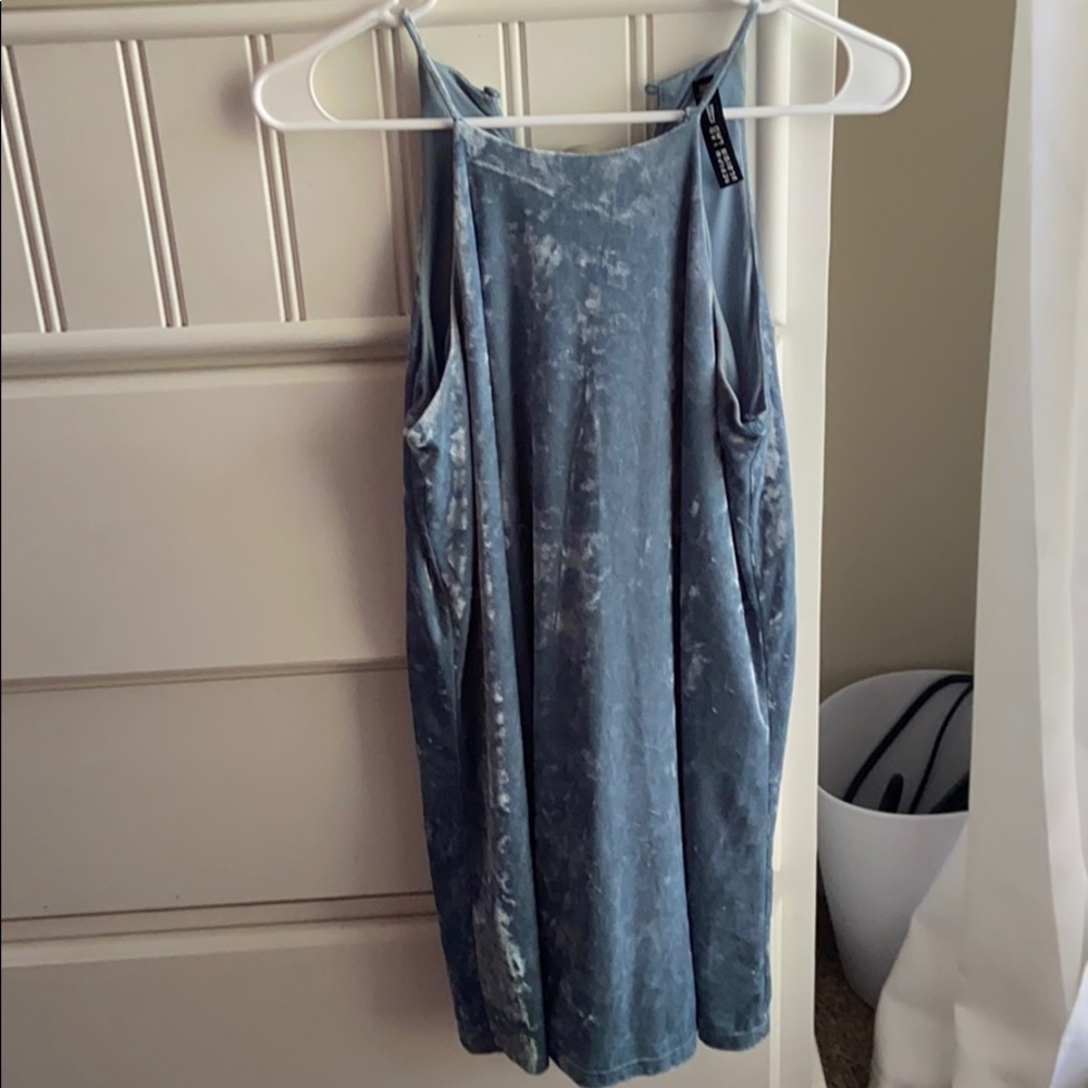 Blue velvet dress